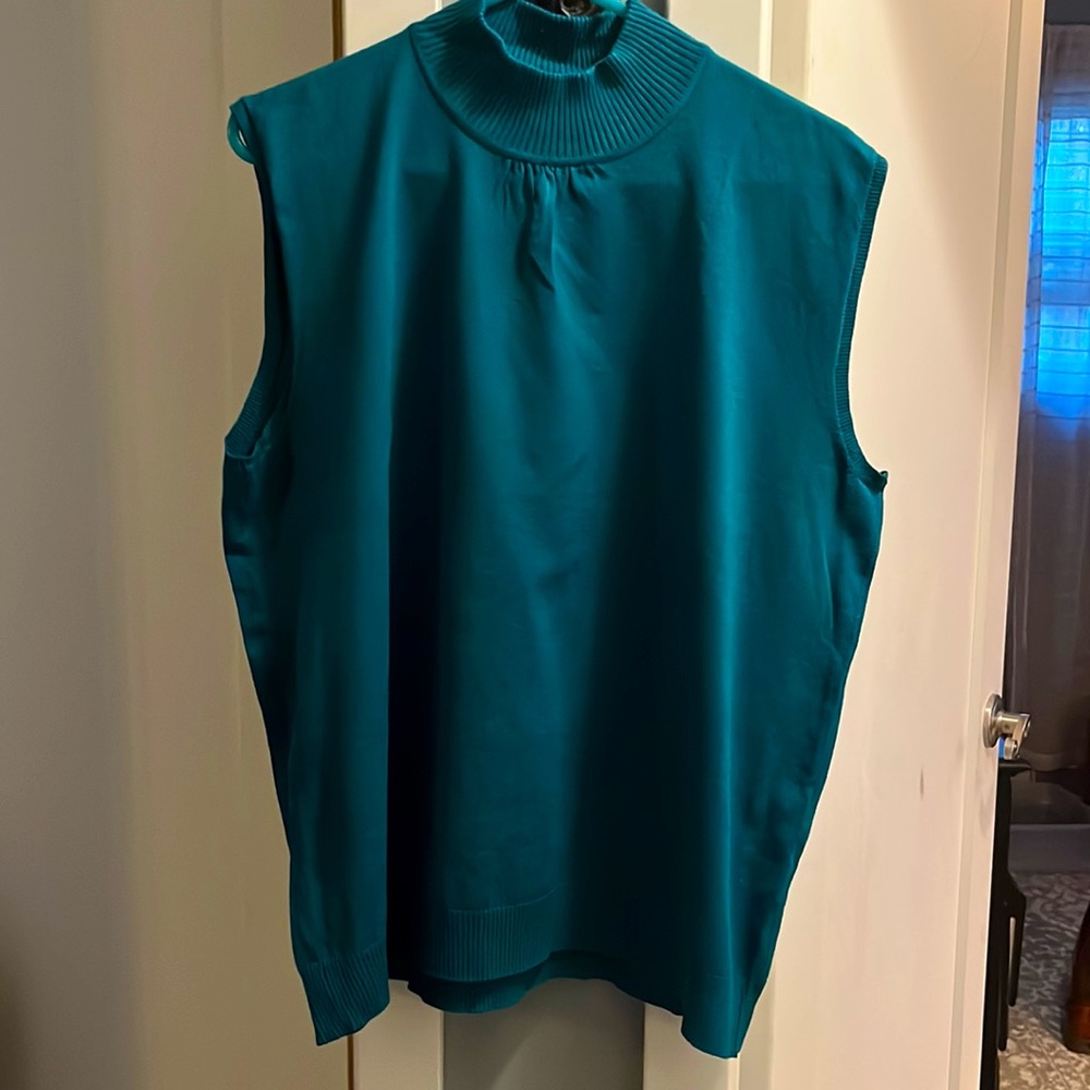 women’s sleeveless mock turtleneck top
